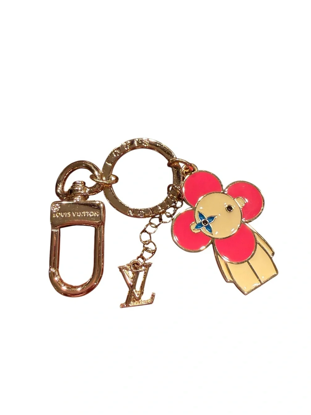 Louis Vuitton Gold, Pink and Cream Flower Vivi Keychain - Picture 3 of 5